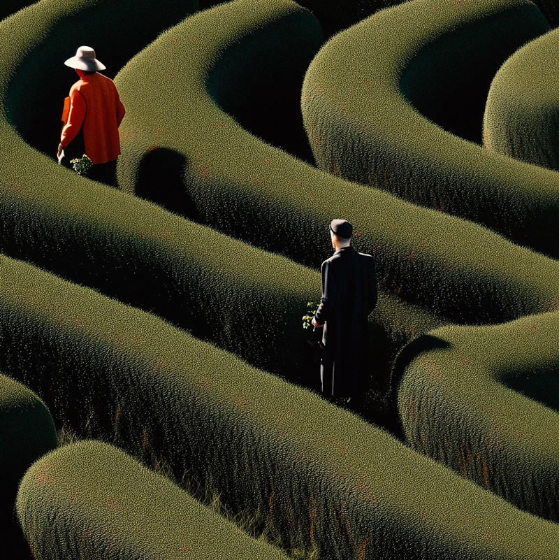 Zwei Menschen in einem Labyrinth verloren - Vorschau