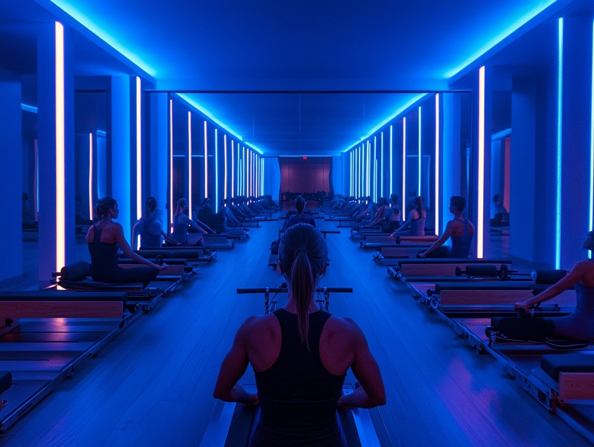 A reformer pilates woman class