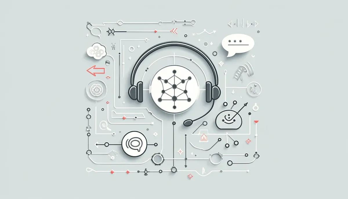 AI customer service chatbot and conversational support illustration