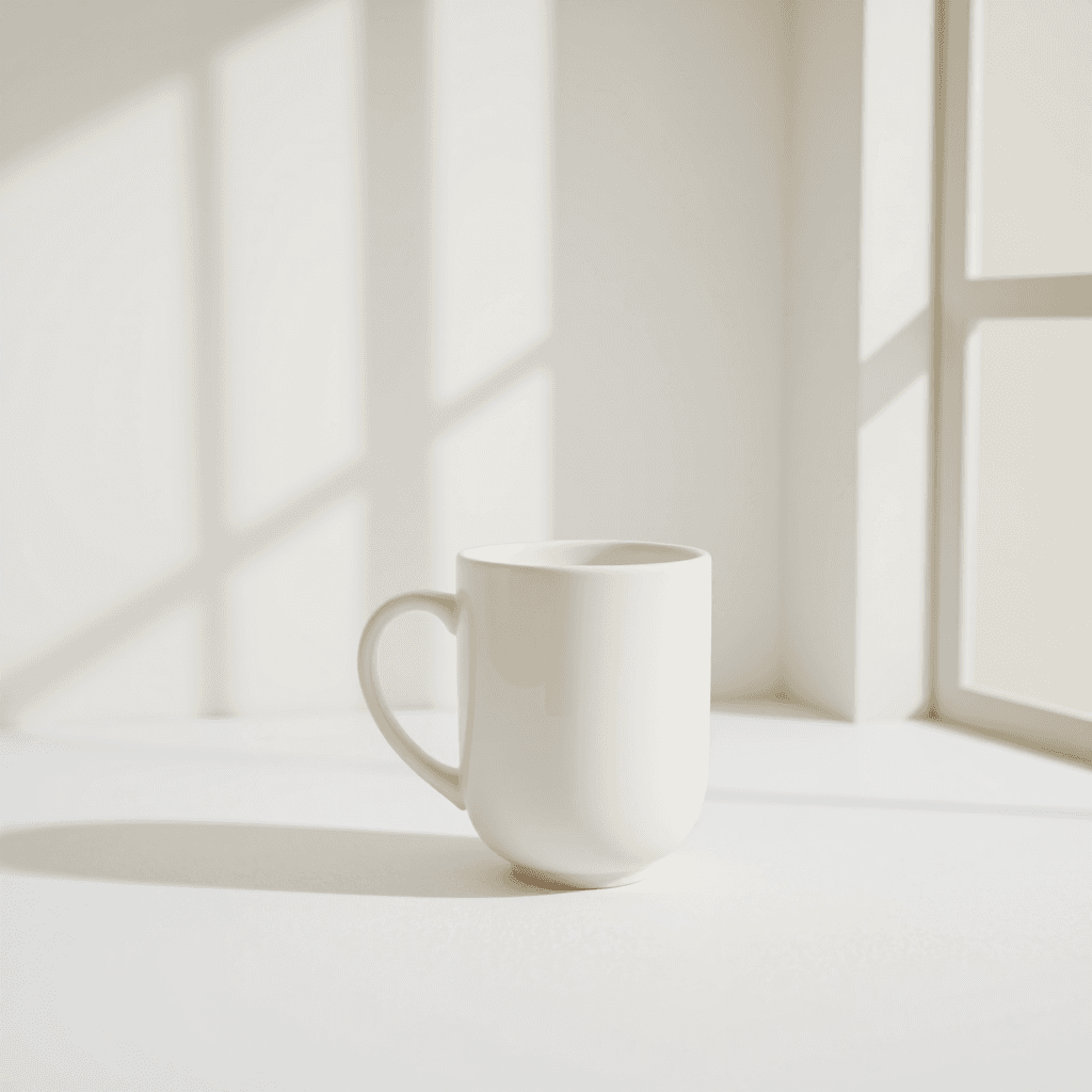 product photography of a ceramic mug