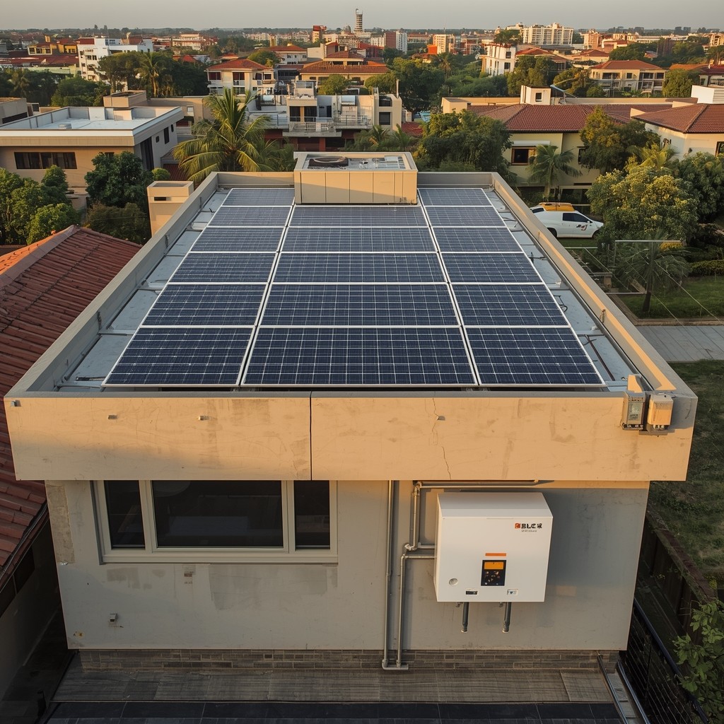 Arush Solar Tech hybrid rooftop solar system with inverter installed Bengaluru residential
