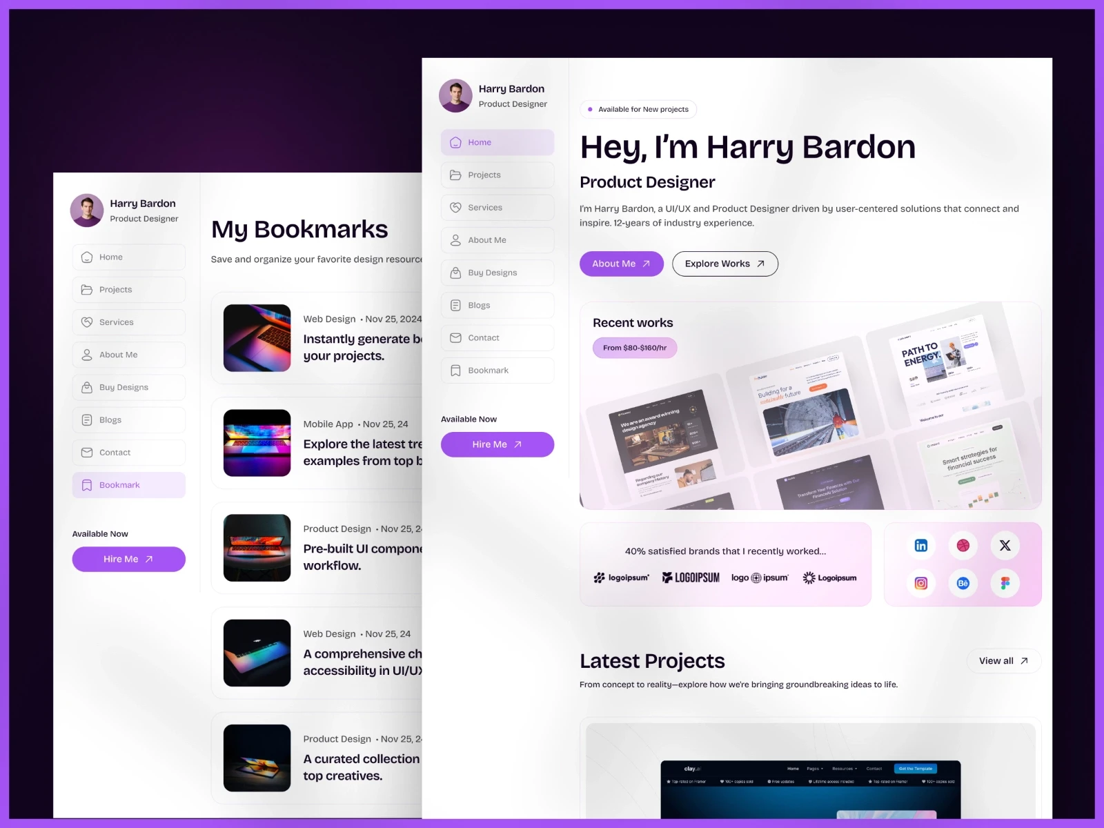 perfolio dynamic portfolio Framer template