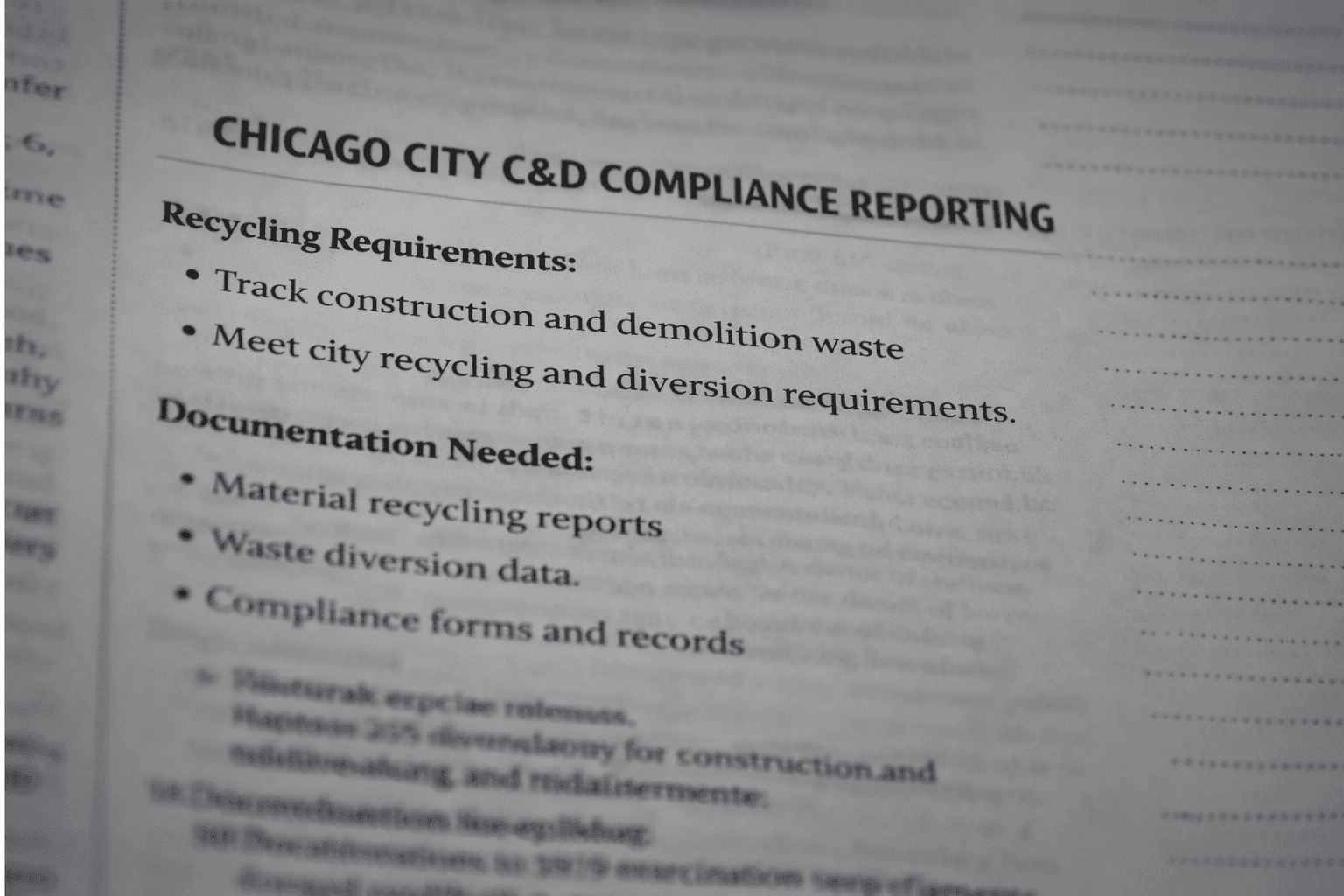 Chicago City C&D Compliance Reporting