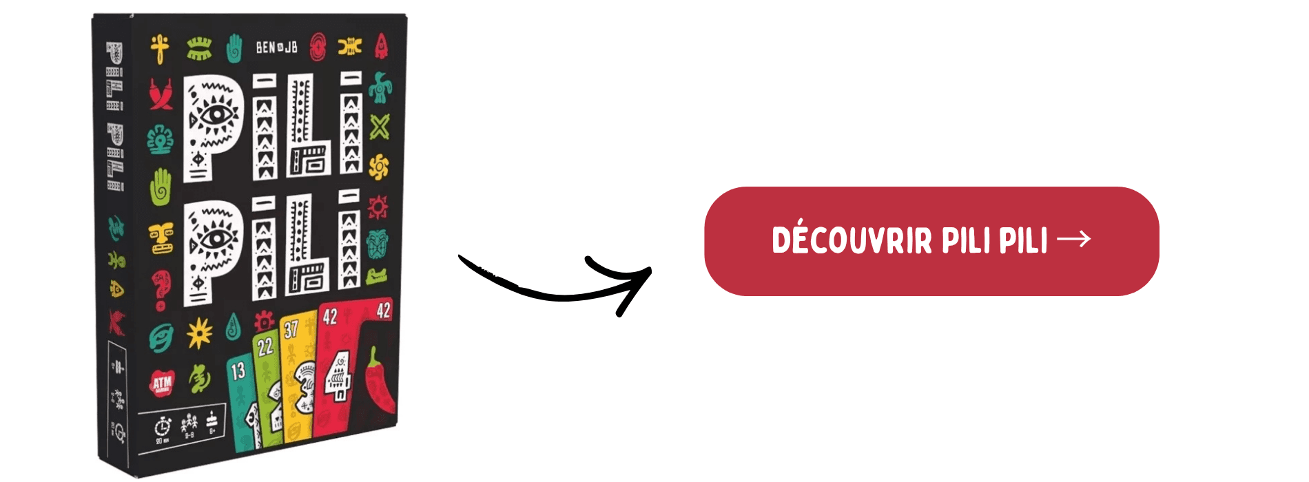 Pili Pili sur fond blanc et bouton d'achat