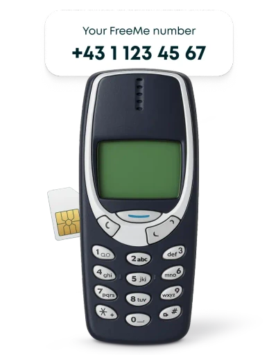 Old mobile phone with a SIM card next to it.