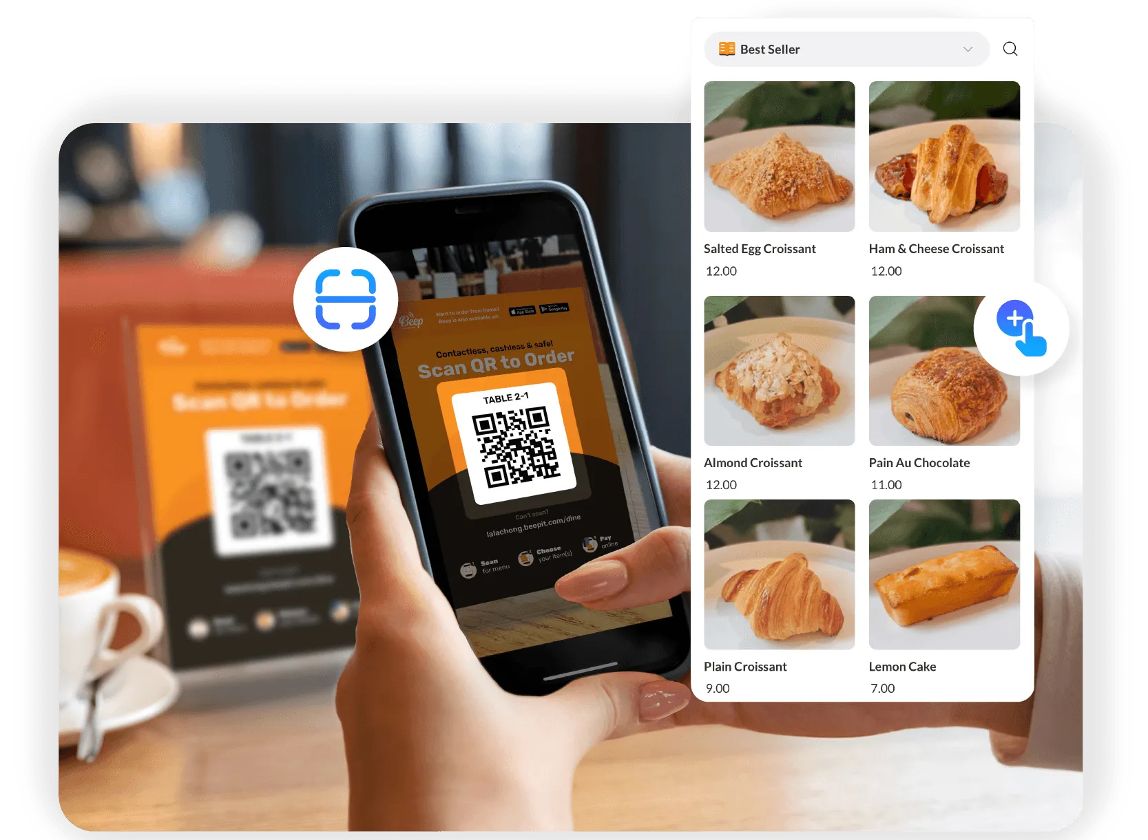 F&B customer placing contactless orders via QR Order & Pay with StoreHub POS.