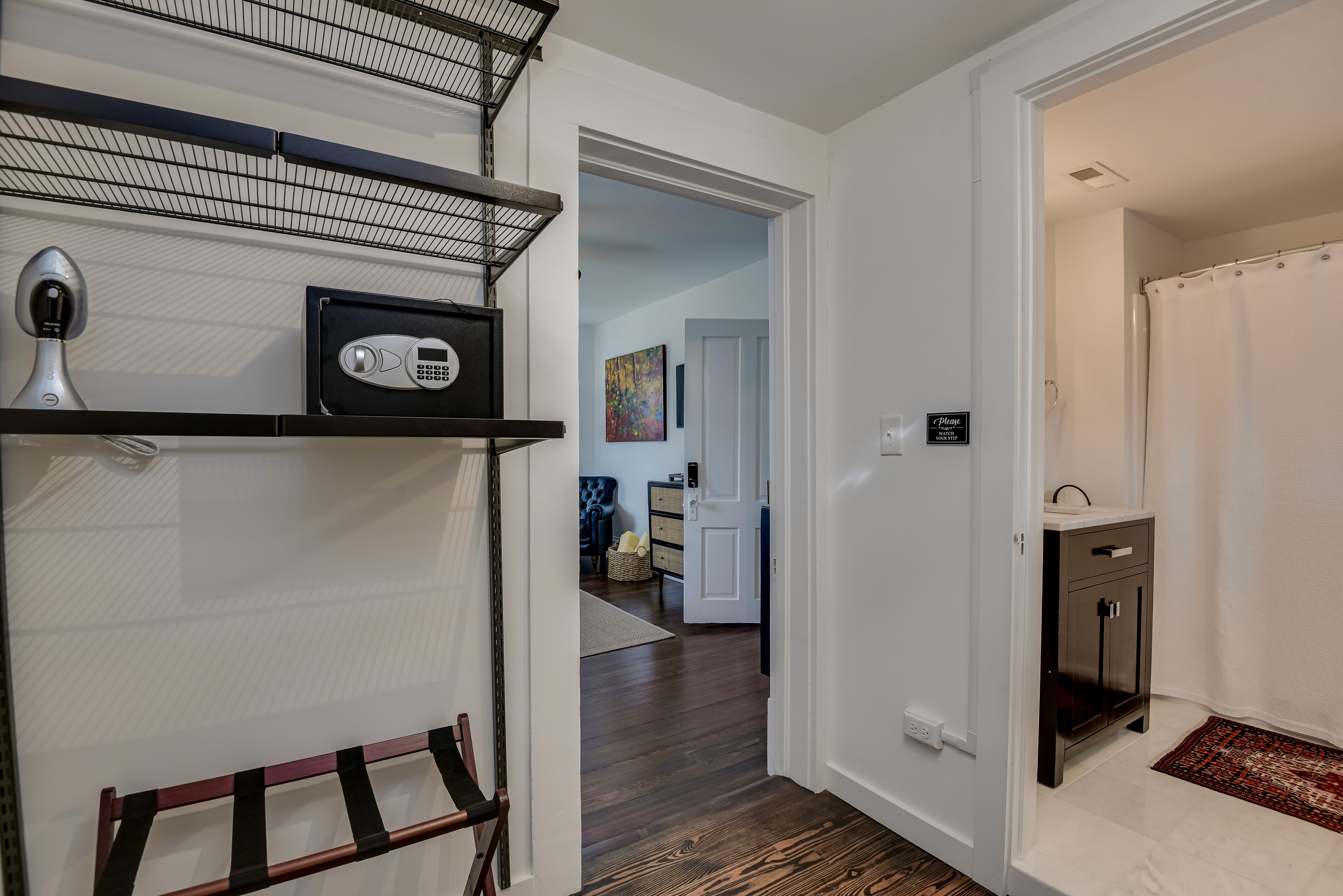 En-suite bathroom, thoughtfully designed with bathtub and shower combination. Stocked with premium toiletries.