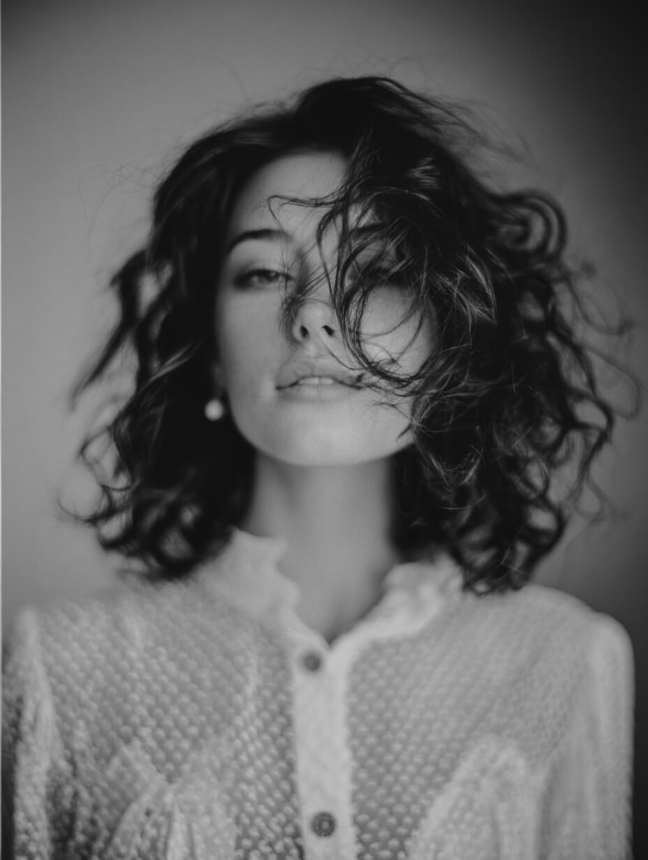 Cheveux noirs avec brillance miroir