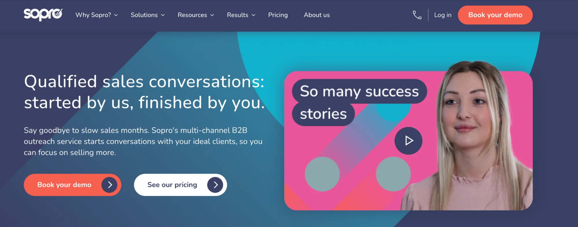 Sopro homepage: UK-based managed B2B multi-channel prospecting agency