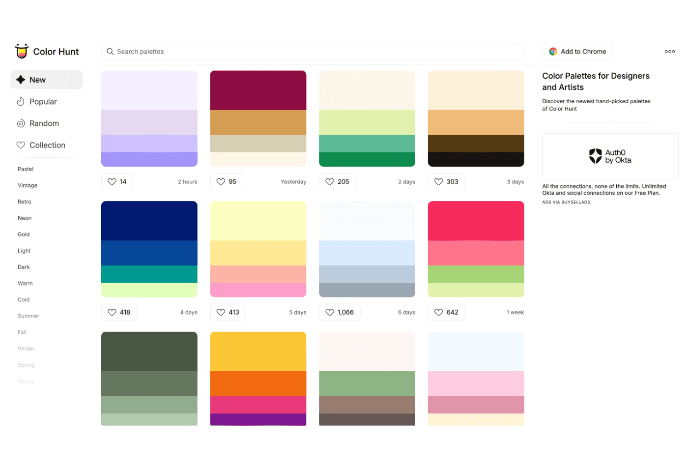 Colorhunt color palletes