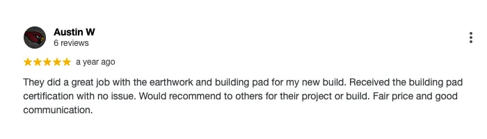 Google review 3 for BC Team land development