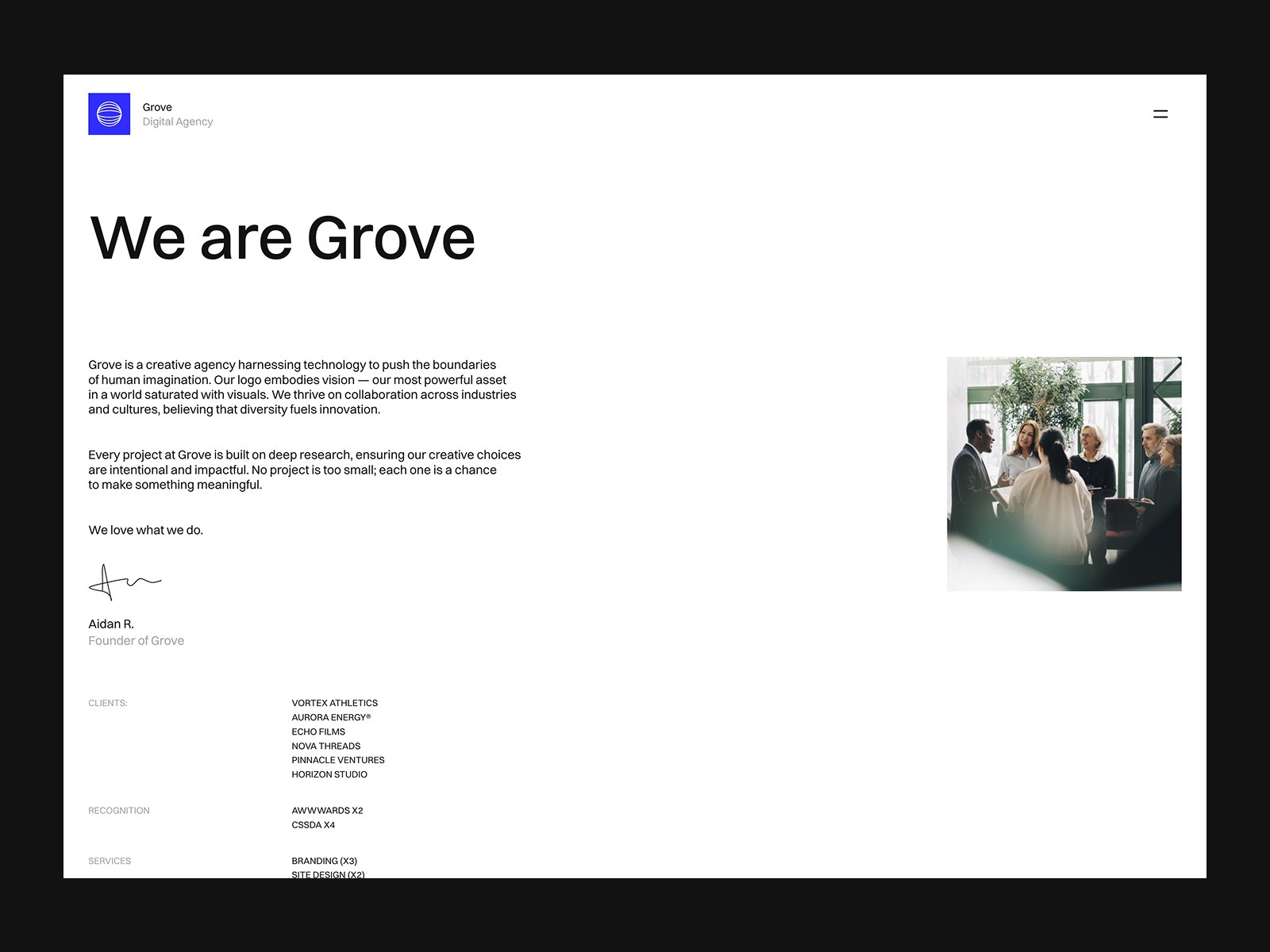 Grove — 创意机构官网设计灵感
