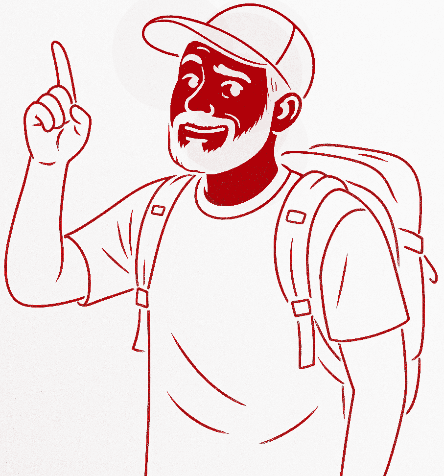 Traveler with backpack