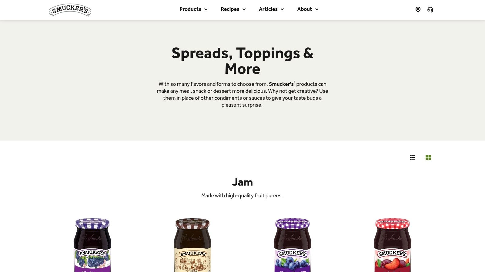 Foods with no high fructose corn syrup Smucker's Natural fruit spreads