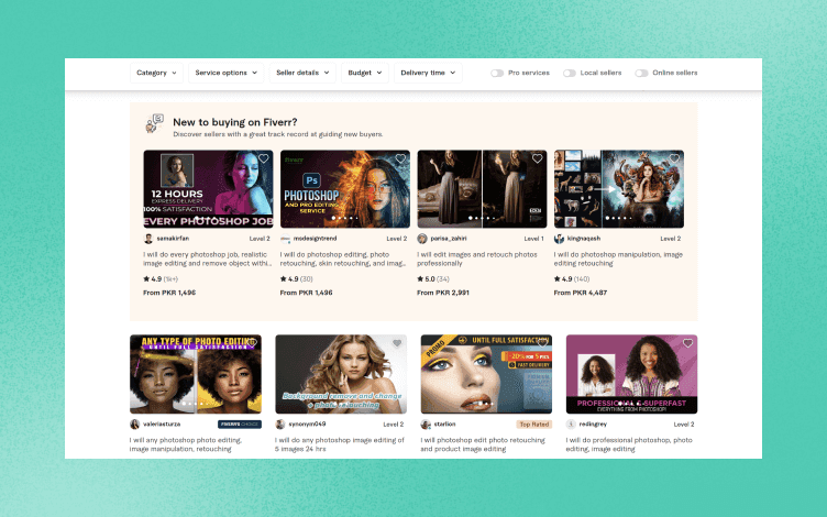Fiverr landing page