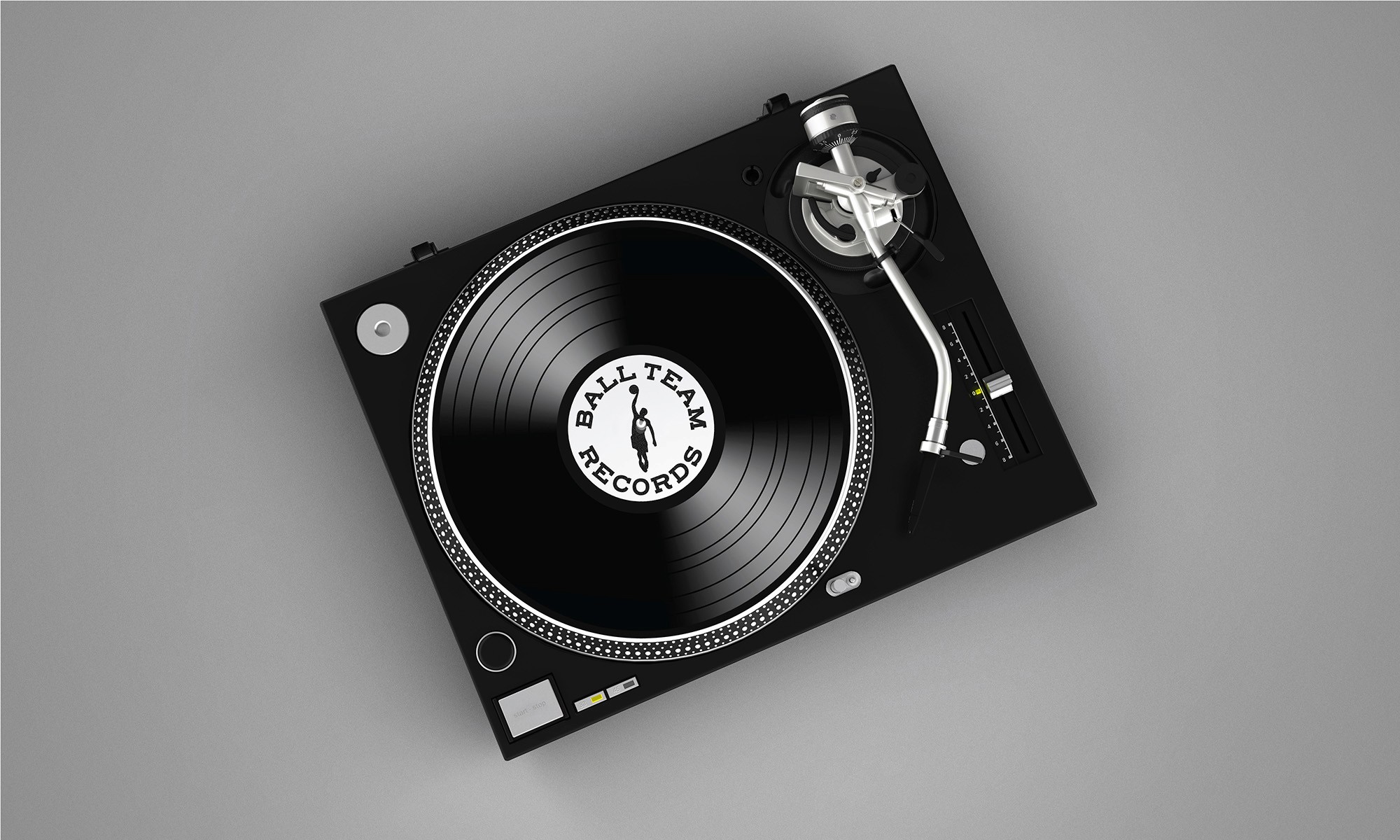 Ball Team Records record player mockup