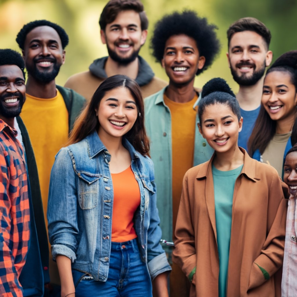 Diverse Group of Smiling People - Illustrating the Unity in Immigration Trends