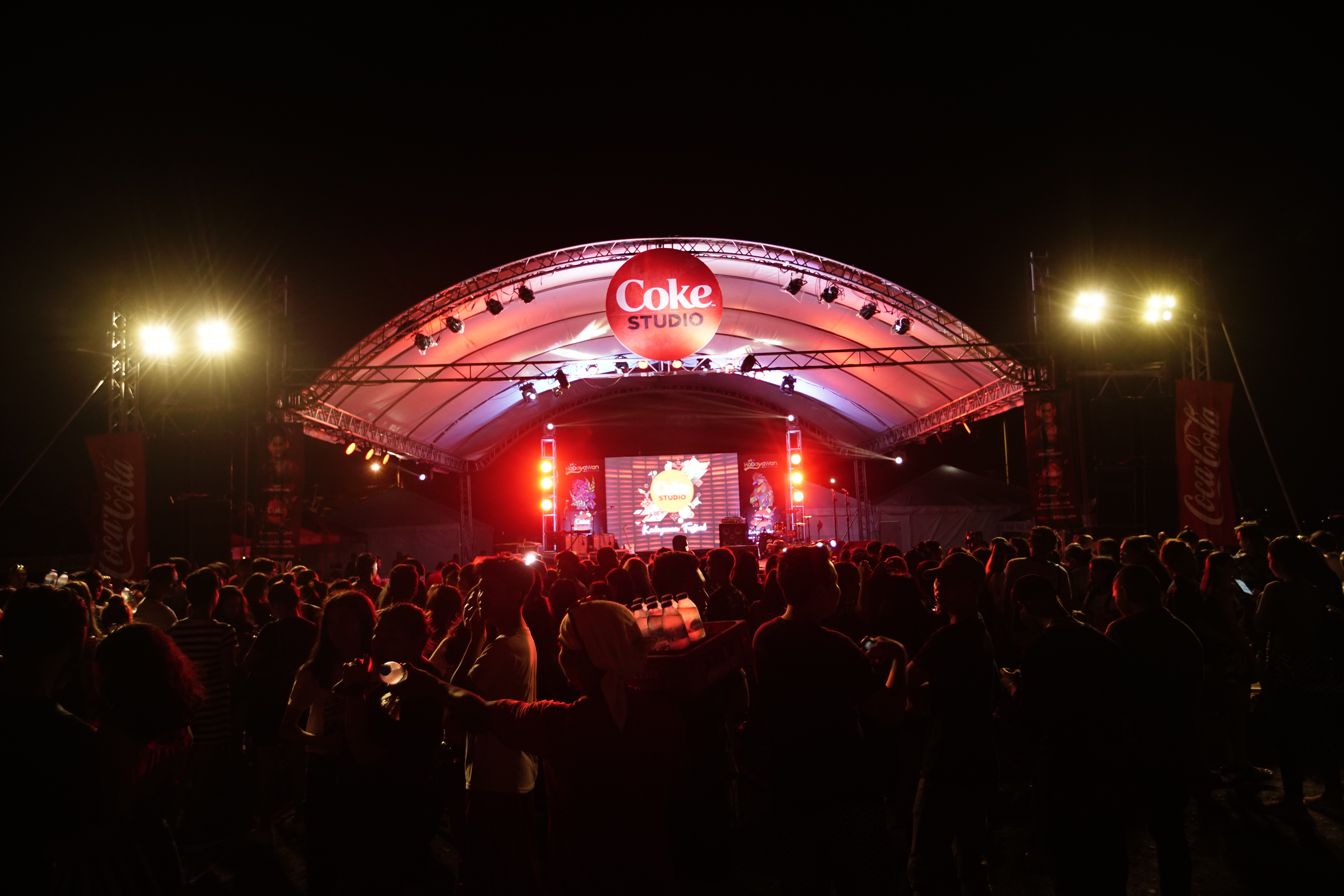 Concert grounds at night