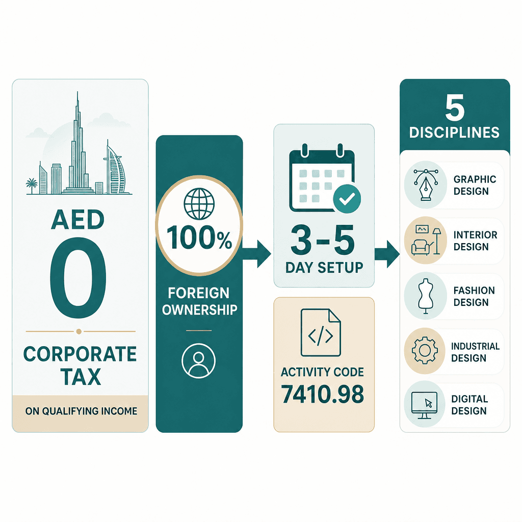 Infographic: Design Services Business License in Dubai