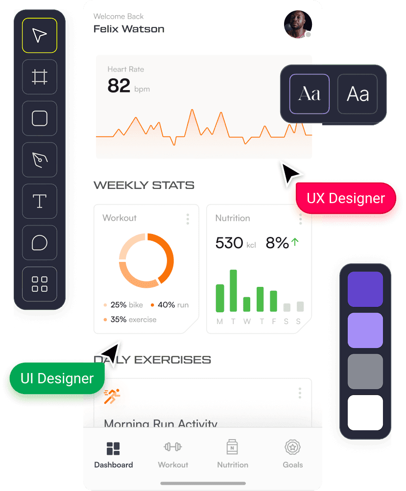 Abstract illustration of a network of connected icons