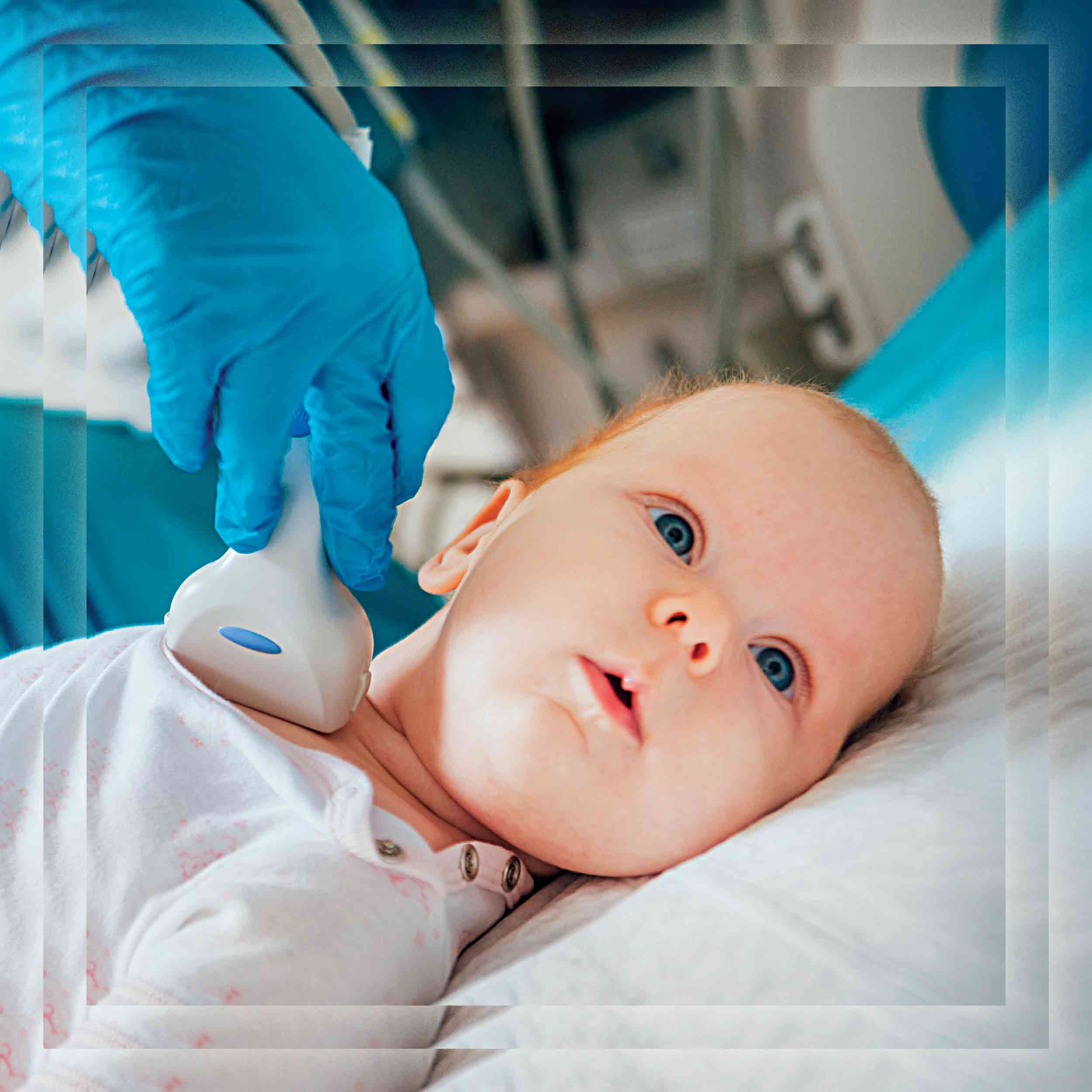 Infant undergoing a medical exam