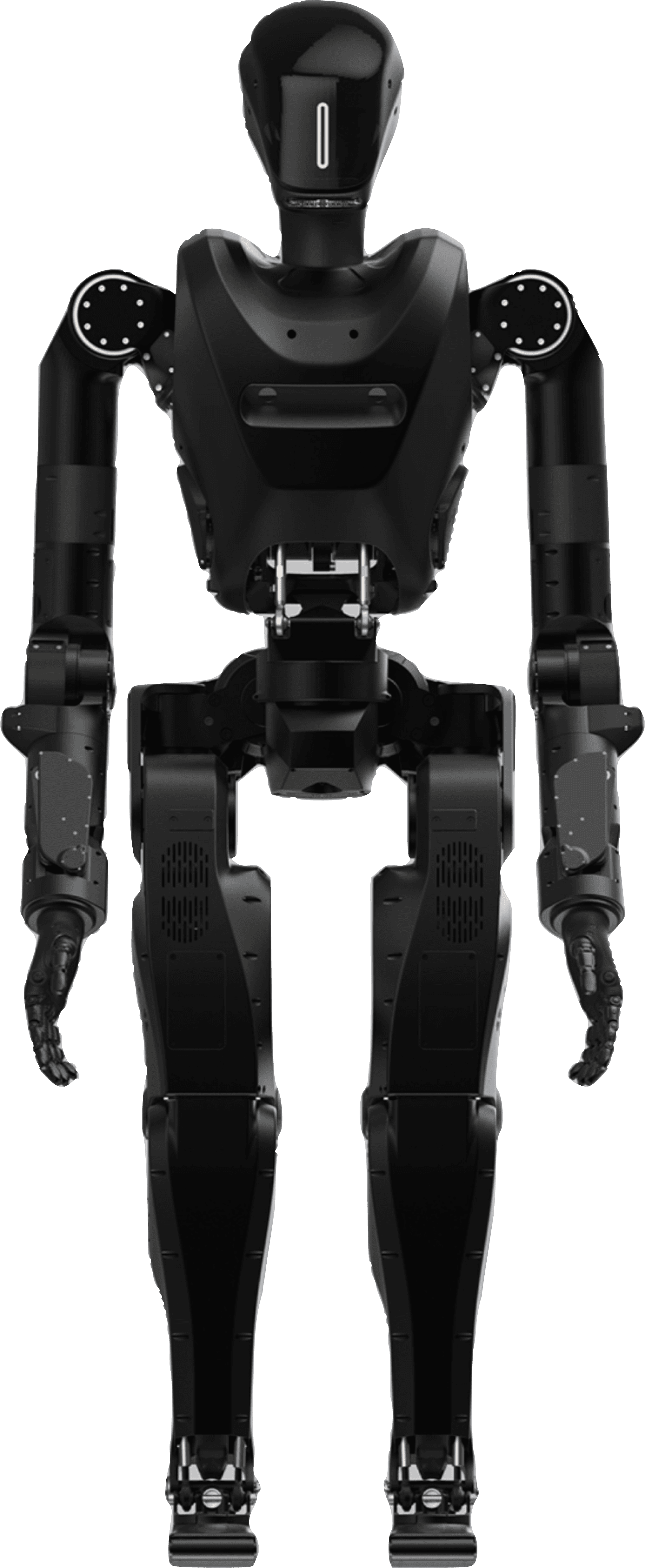 Upper torso of Phantom showing cameras, batteries and sensors.