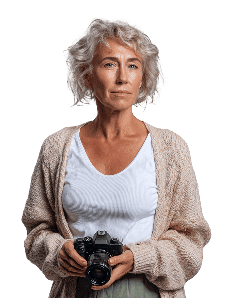 Portrait professionnel d'une photographe