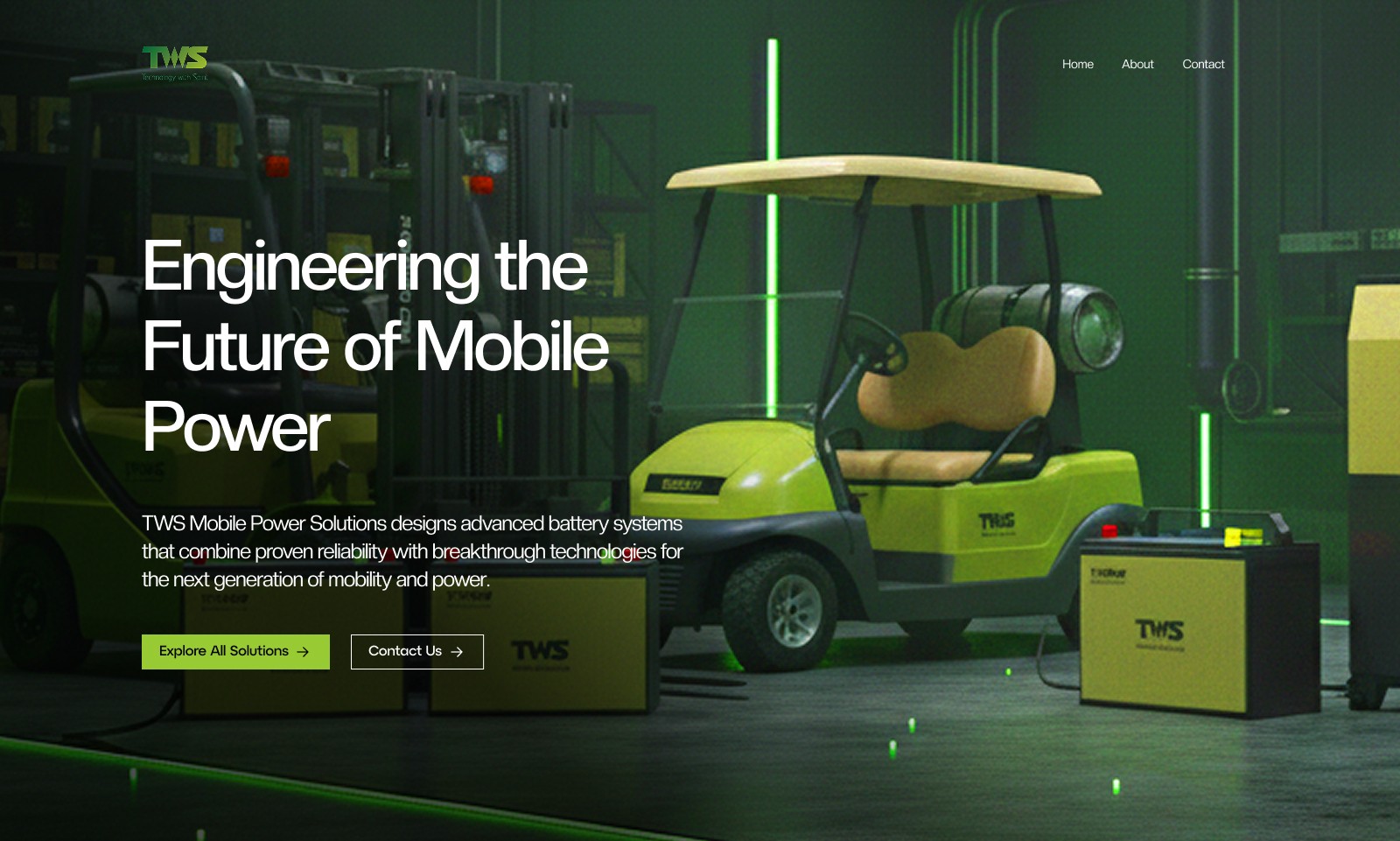 Technology website design for TWS Mobile Power Solutions by RJP.design — expert NYC web design agency specializing in website design and digital marketing for industrial and tech innovation brands.