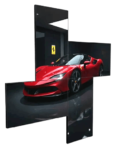 Near-borderless canvas
for cinematic impact.