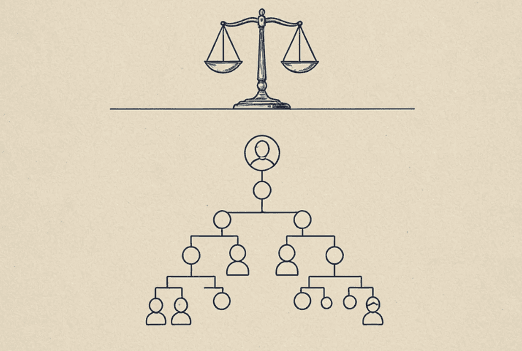 Family-tree diagram of the parentela system in Turkish inheritance law showing the deceased, descendants, parents, grandparents and the surviving spouse Attorney Büşra Nişancı Antalya Lawyer