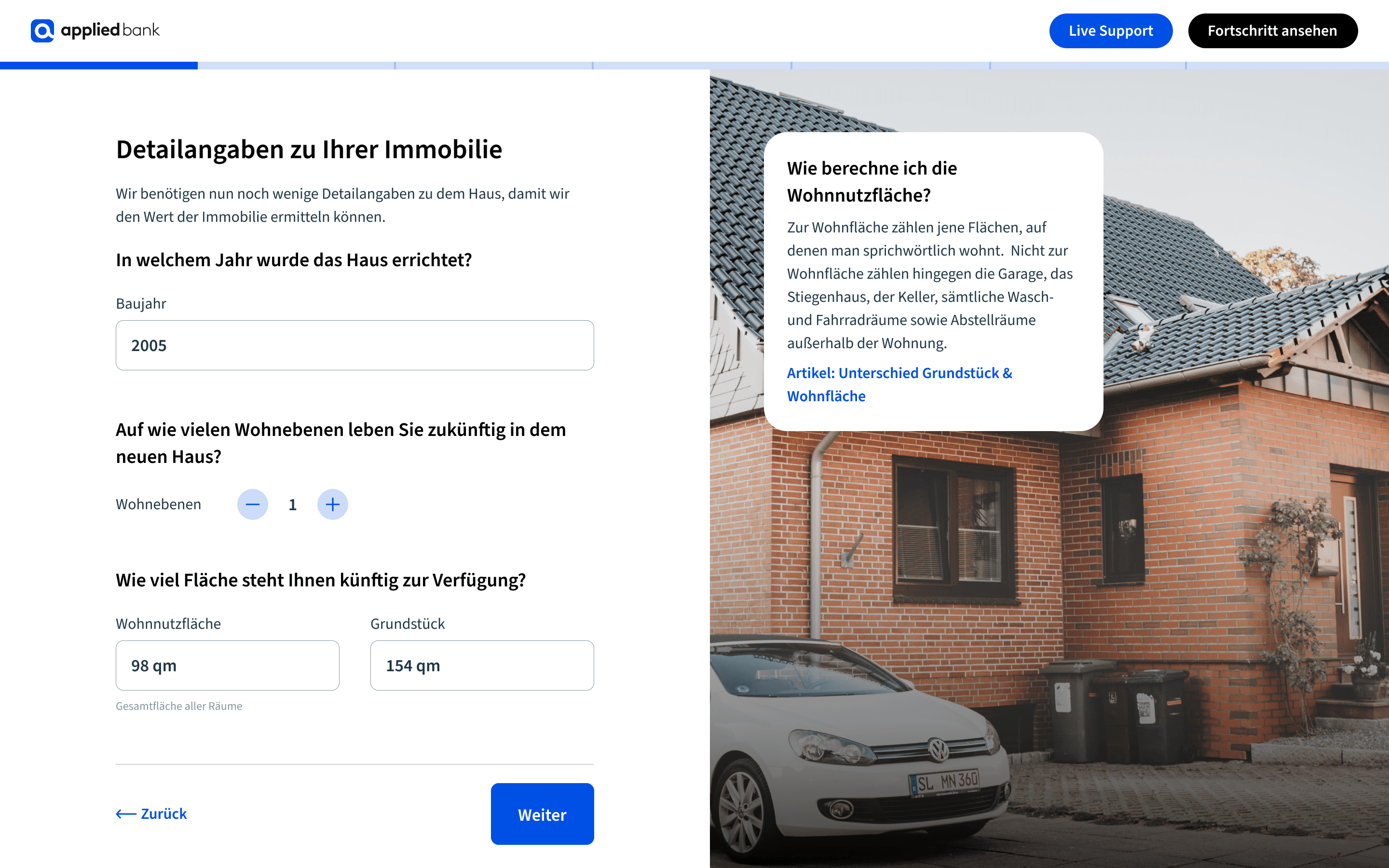 Digitale Baufinanzierung Screen Mockup