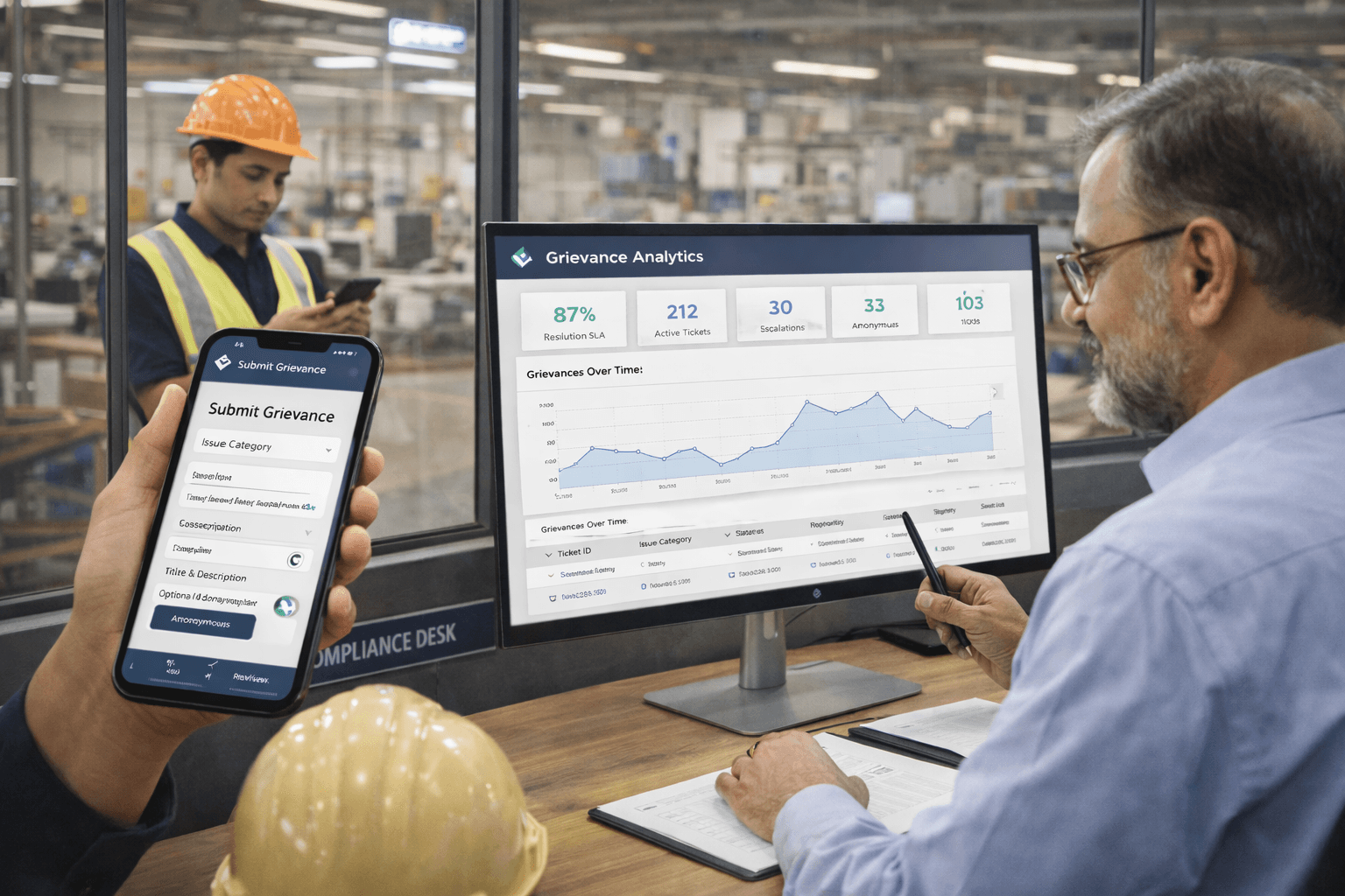 Blue-Collar Engagement Grievance Platform WhatsApp Mobile India 2026