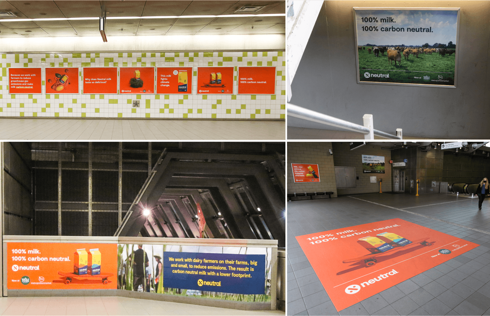 Neutral Milk executed a Station Domination at Capital Hill Station to promote their carbon neutral milk.&nbsp;