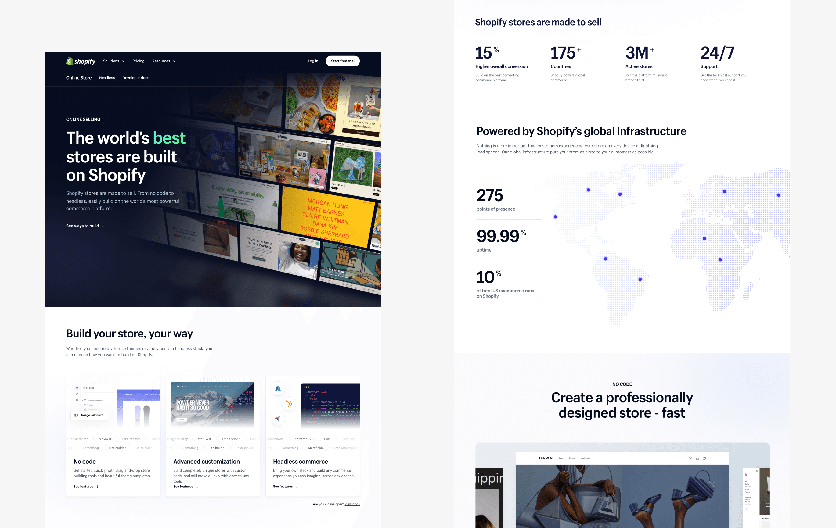 First visual exploration of storefronts page using design system