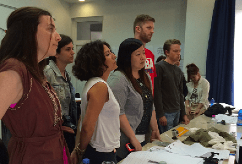 students looking front and listening