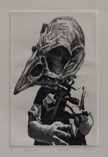 herd of sheep on road painting