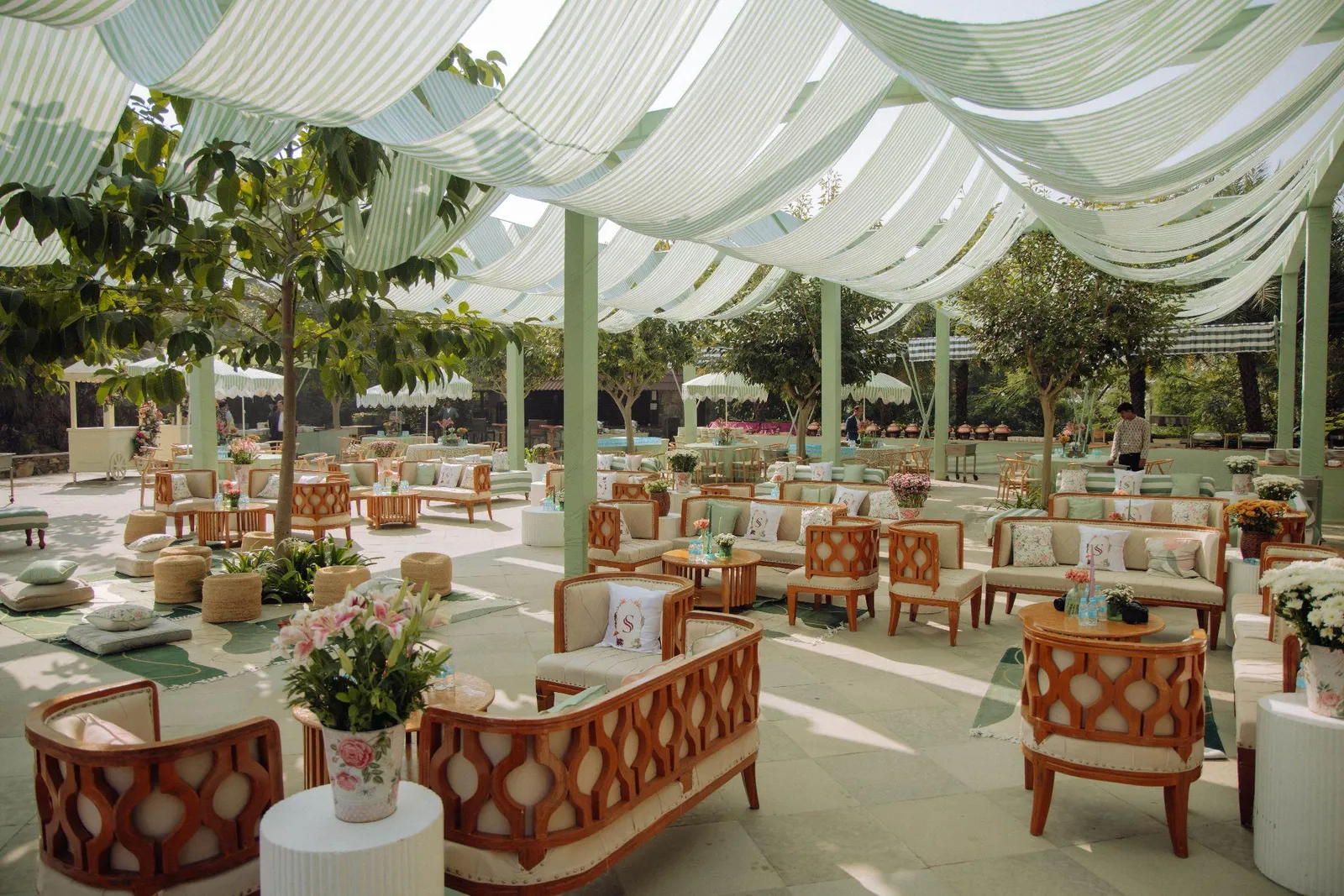 Poolside Haldi celebration — Simran and Shivanshu wedding