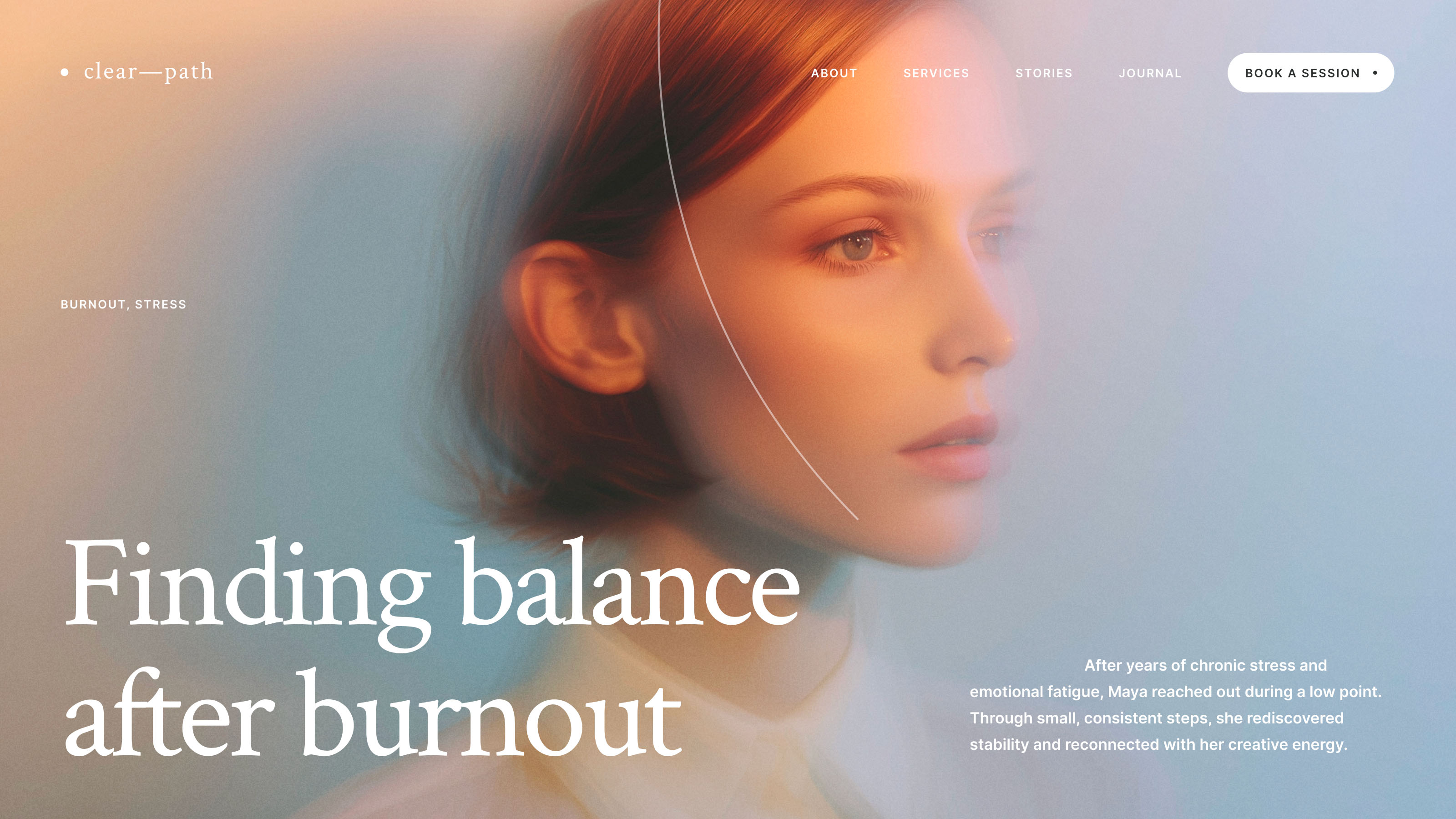 ClearPath website template for personal growth professionals