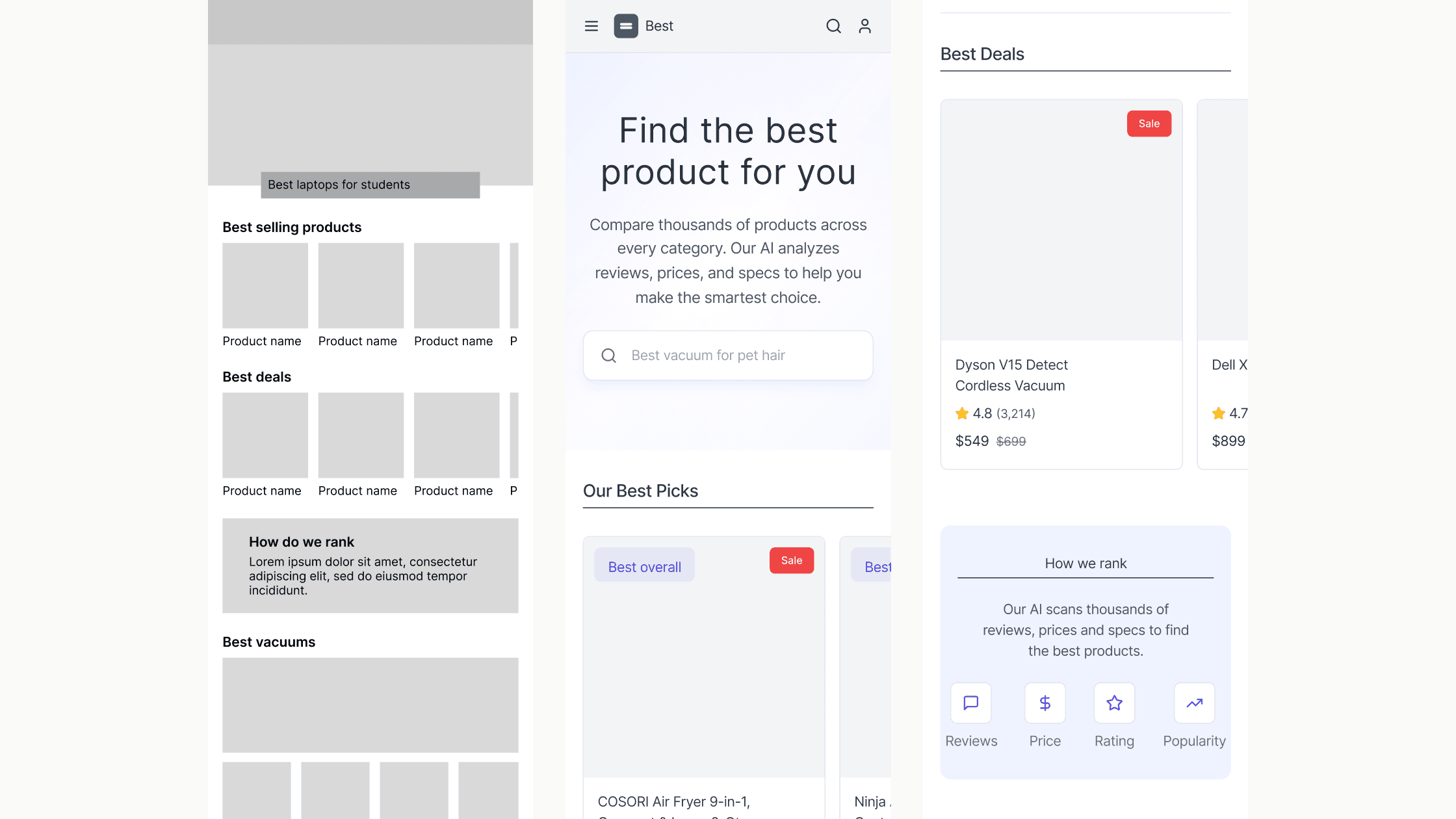 Project design screen