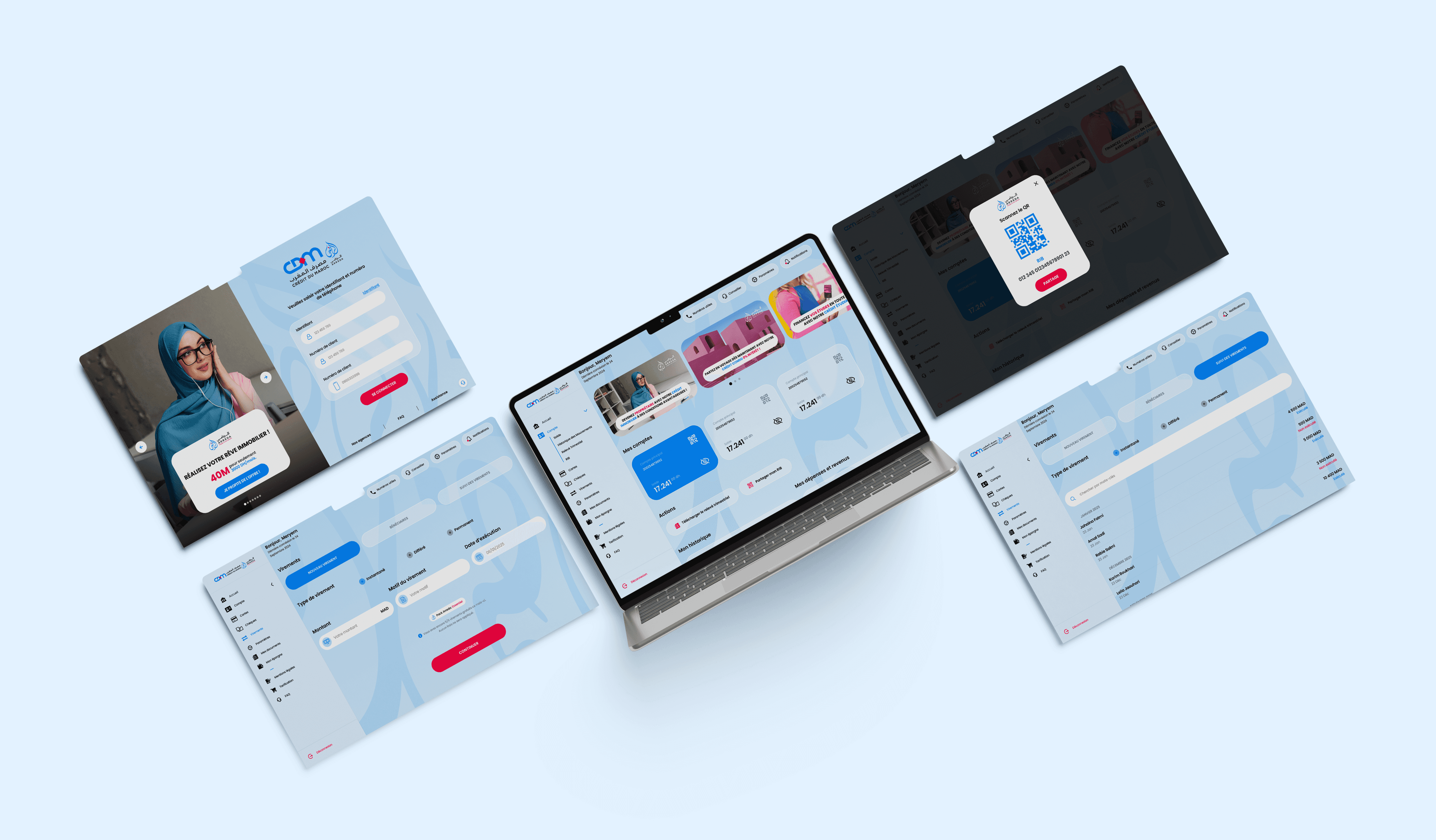 Full desktop experience — redesigned for clarity and efficiency across every banking flow.