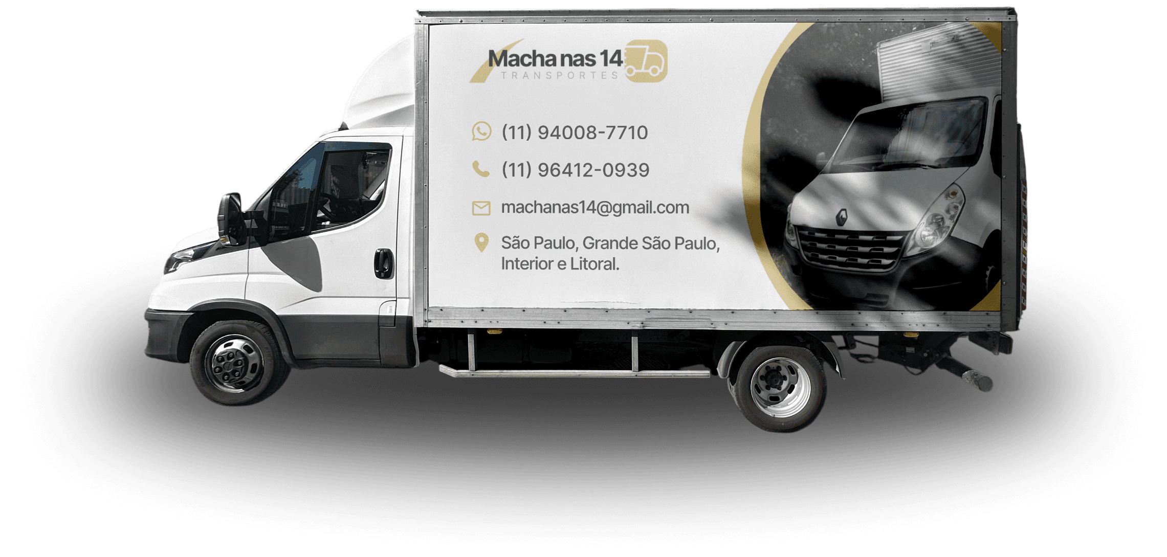 Caminhão com informações para contato
