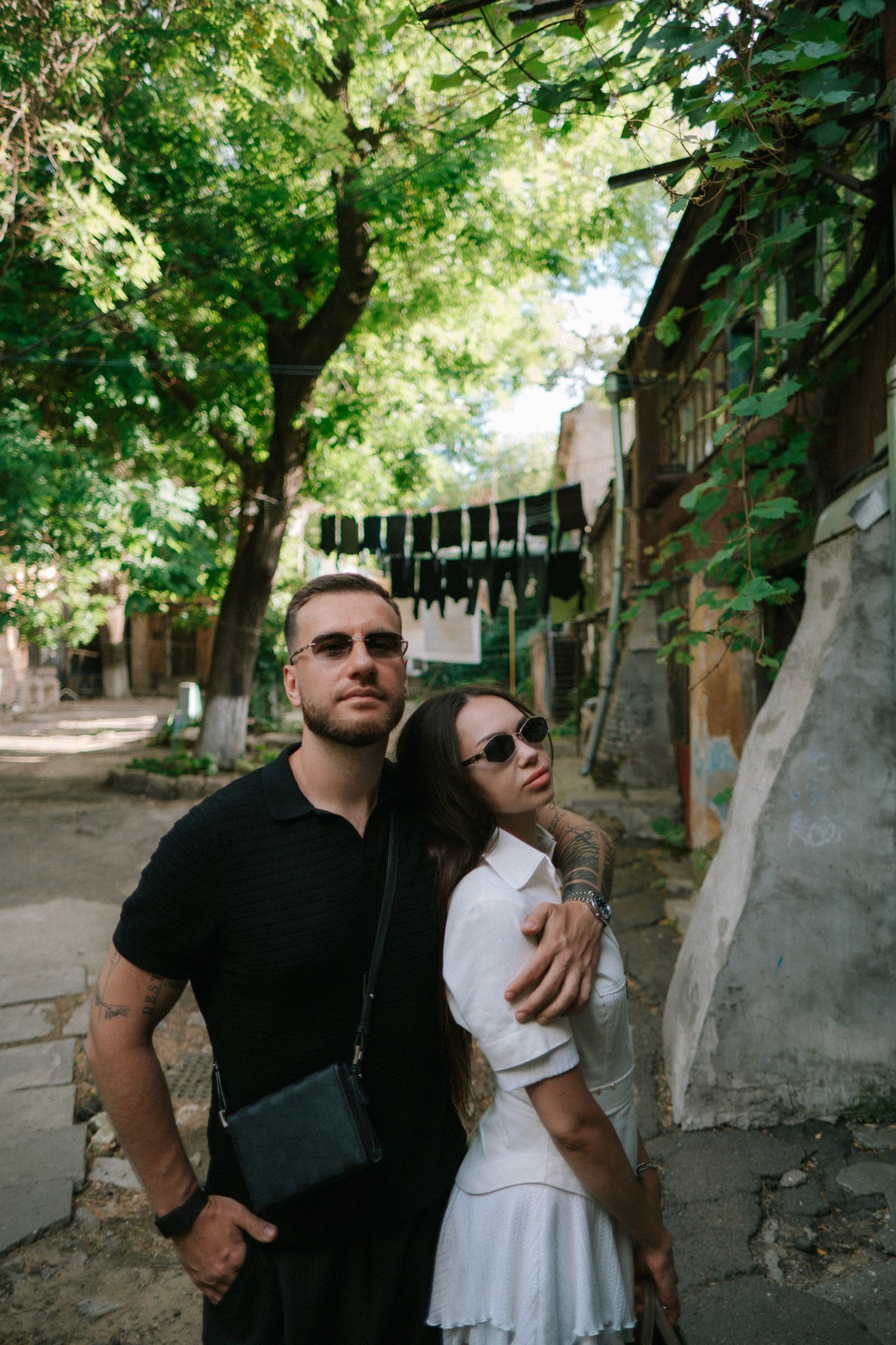 Artistic black and white portrait of a woman with flowing hair