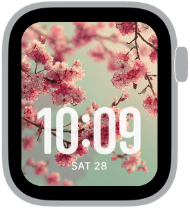 pixel bloom Apple Watch face preview 4 featuring floral, gradient, modern, and spring.