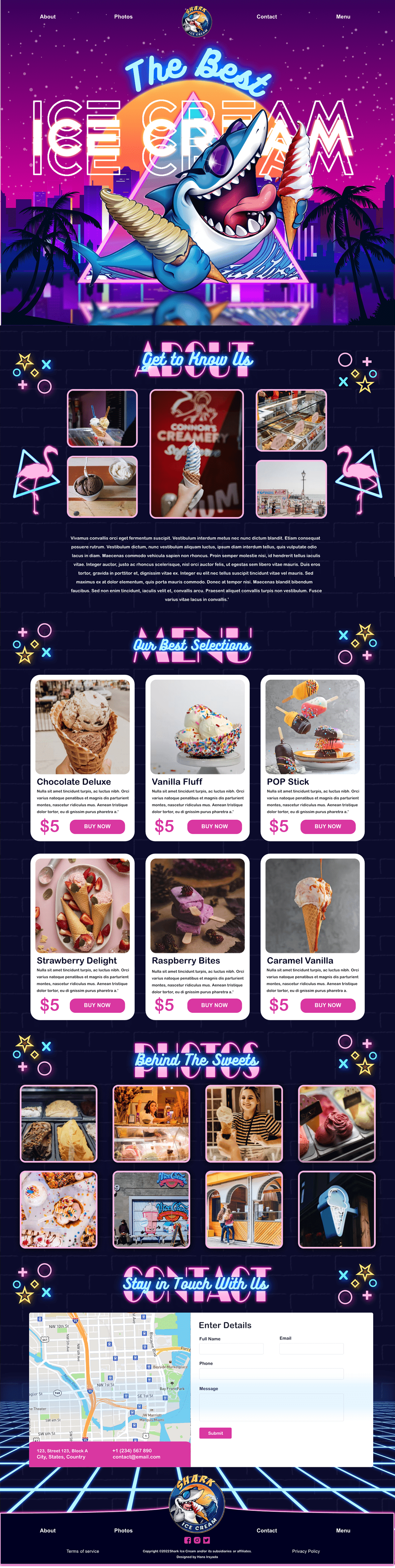 Shark Ice Cream Website — image 1