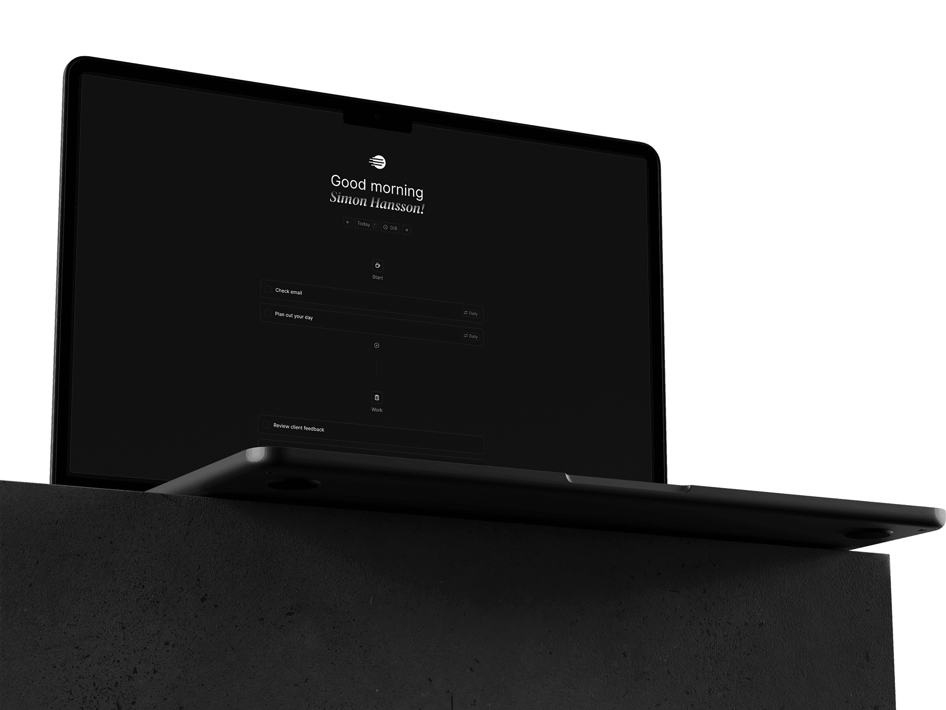 Daily Planner in Celaro. Shows your work for today.