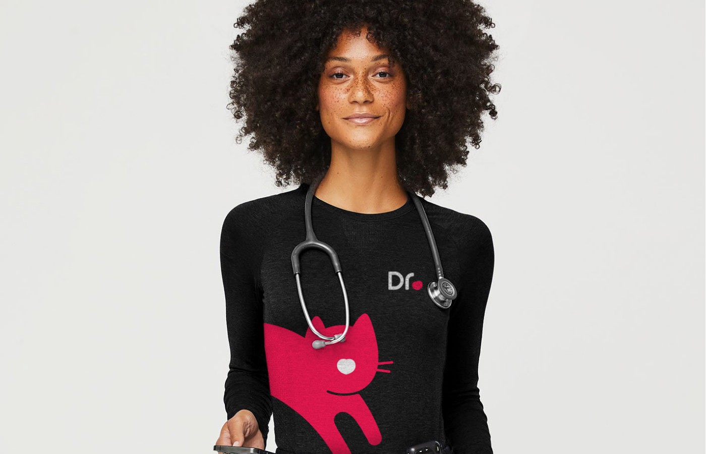 Dr. Treat pet healthcare branding by BMEG, featuring a clever logo where a pet’s nose is shaped like a heart, using custom rounded typography to convey a warm, compassionate, and digital-first clinic experience.