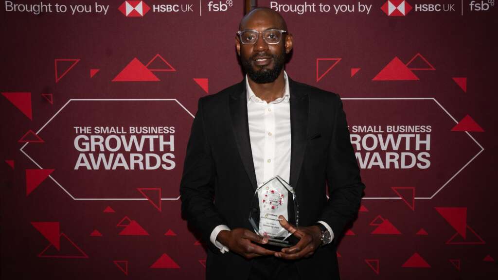 Kevin Kapezi, founder of Growthack, pictured with the runner-up trophy.