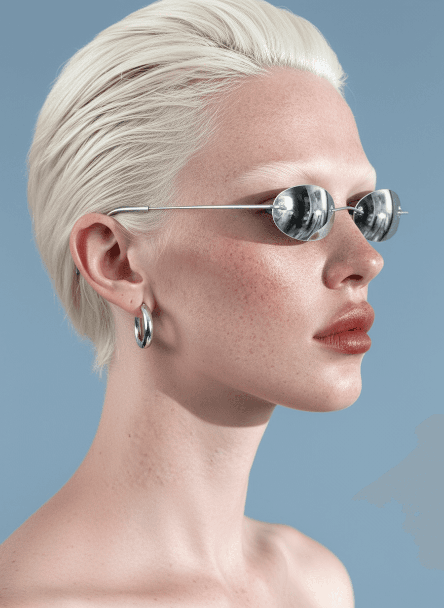 Blond woman wearing glasses