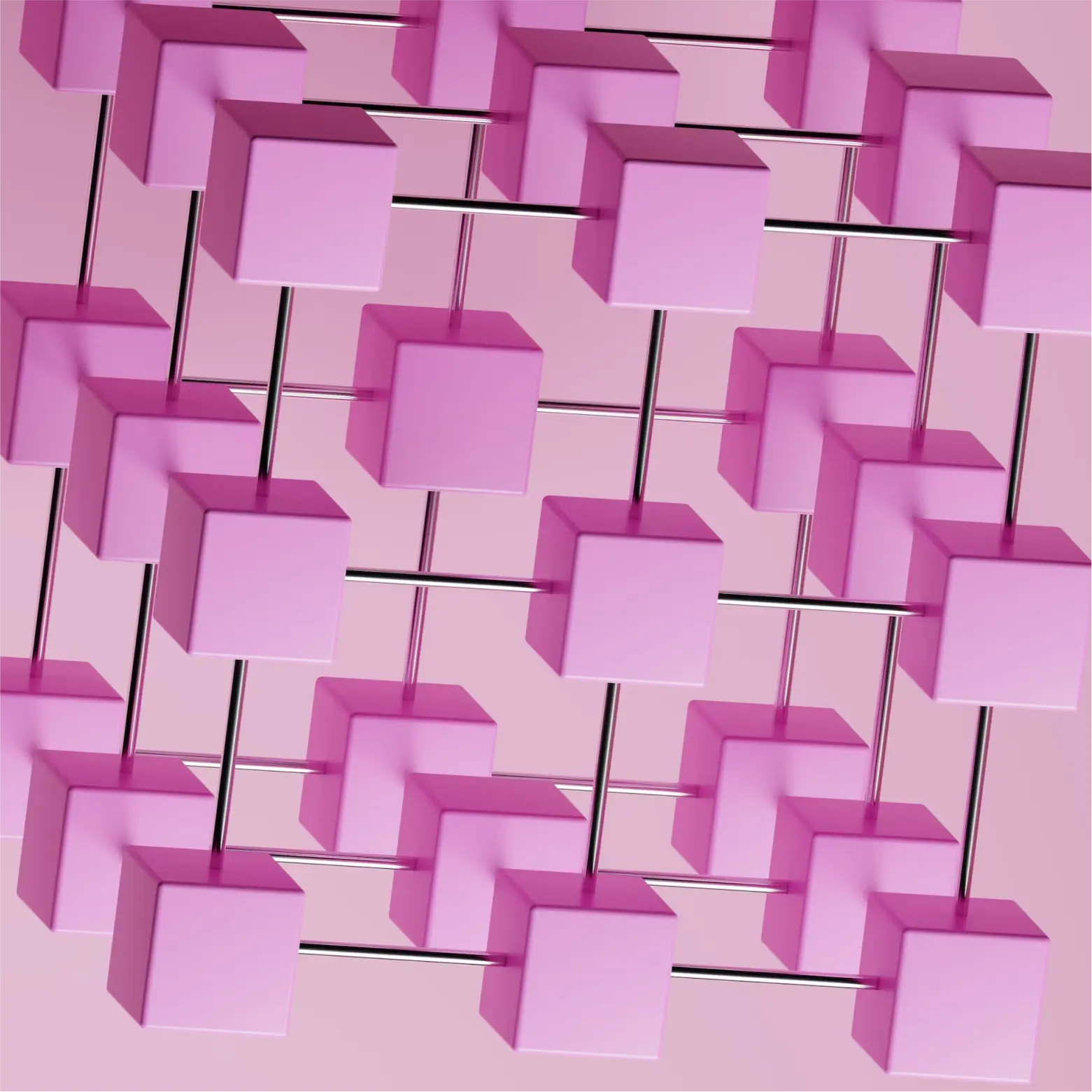 3D render of blocks in pink