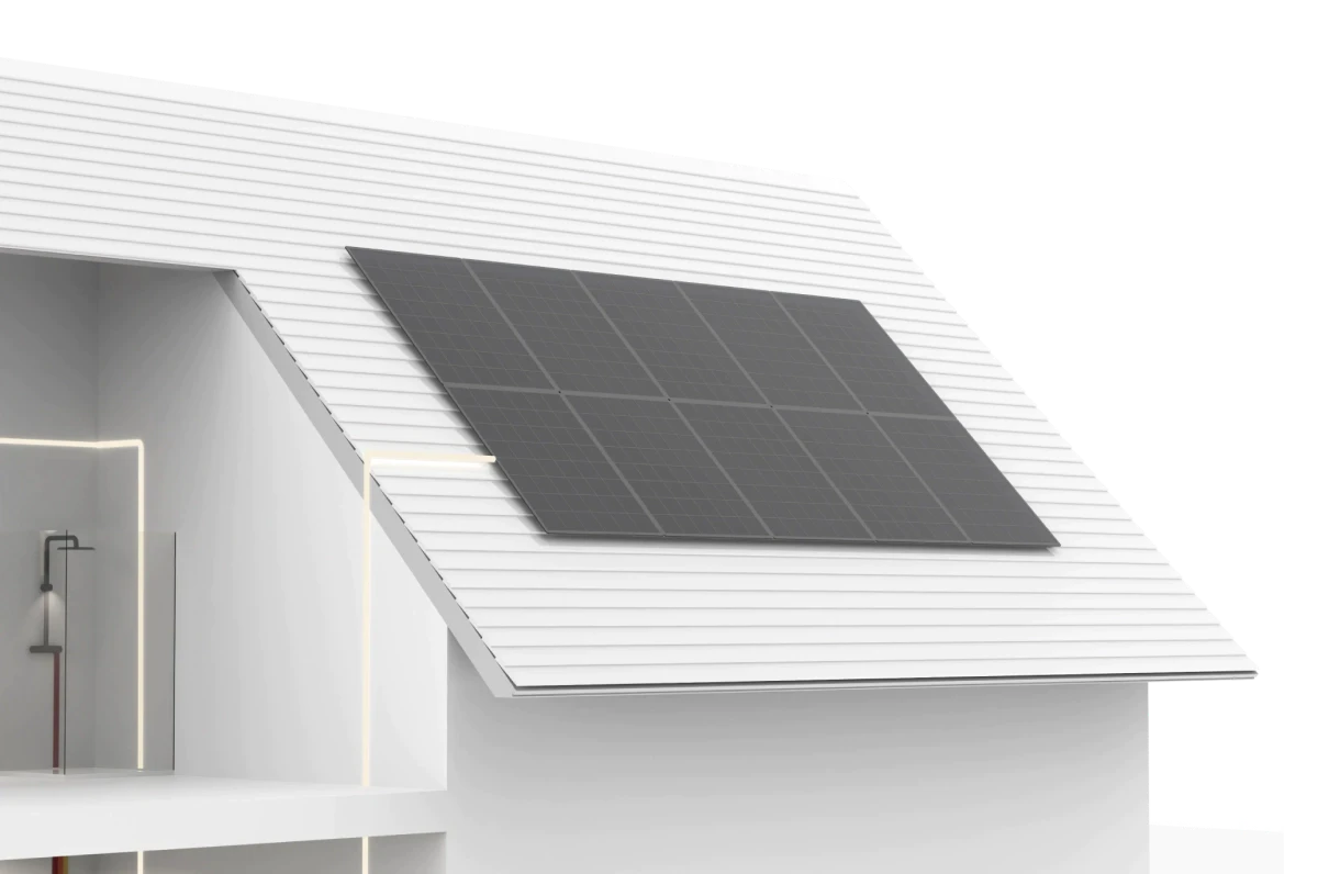 3D Darstellung einer Photovoltaik-Anlage